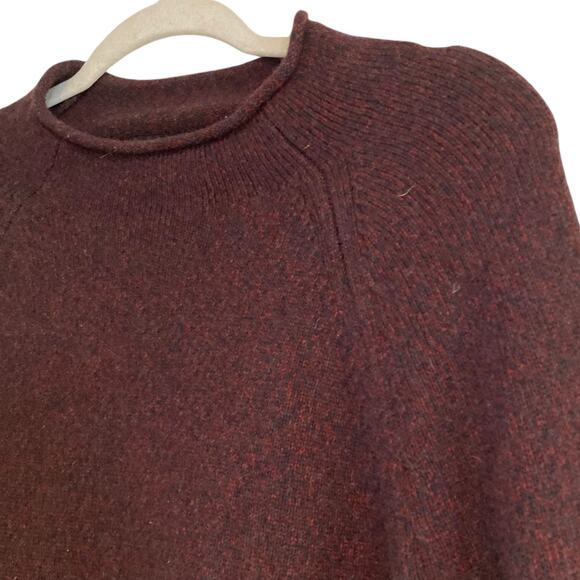 Womens Banana Republic Maroon Heather Moc Neck Recycled Wool Sweater Size Medium - Picture 12 of 16